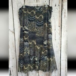 Joseph Ribkoff Size 18 Elegant Mermaid midi dress leopard print career Skirt EUC